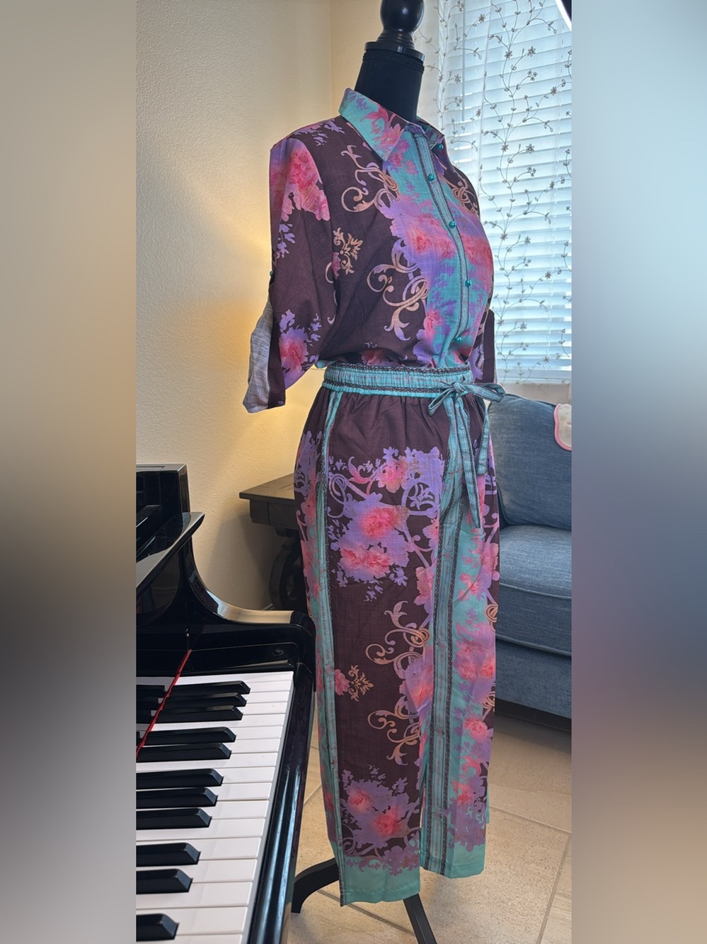 Women's Floral Wide-Leg Jumpsuit Coords - Picture 6 of 10